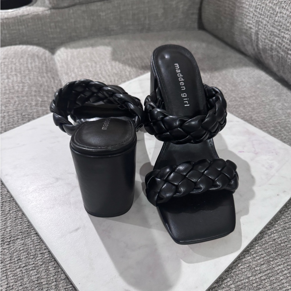 Madden Girl Black Braided Women's Sandals